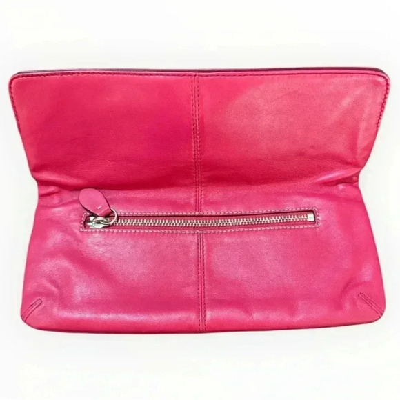 Authentic Coach Madeline Leather Foldover Clutch Turnlock Purse - Picture 2 of 4